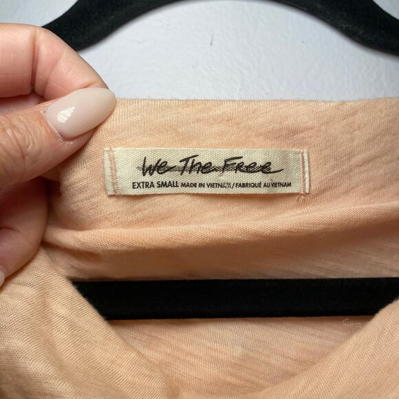 We The Free Orange Long Sleeve Shirt Cowlneck Boho Lightweight Women's size XS - Picture 2 of 8